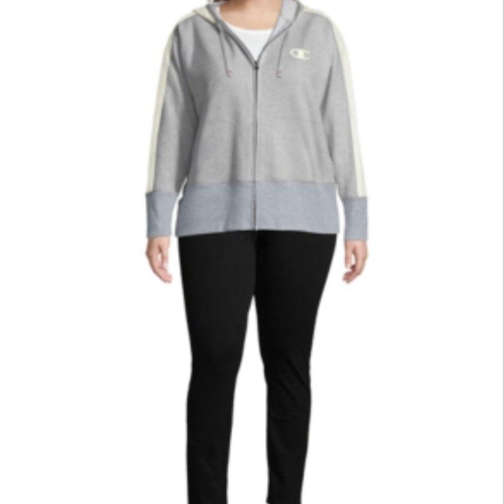 Plus Size Heritage Herringbone-Accent Zip Hoodie - Picture 1 of 1